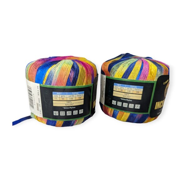 Lion Brand Yarn Incredible Tape Yarn Color Rainbow- 2 Skeins NWT - Picture 2 of 5